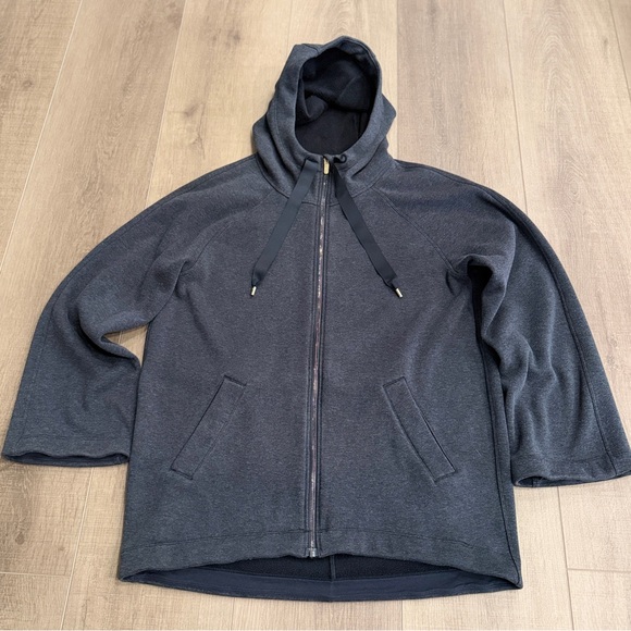 Lululemon Principal Dancer Women 8 Heathered Black French Terry Oversized Long - Picture 10 of 13